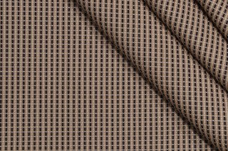 Scalamandre Bison Weave Woven Upholstery Fabric in Navy/Camel