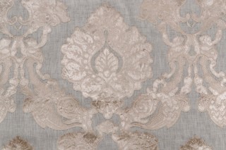 Scalamandre Castellet Velvet Embroidered Decorator Fabric in Ivory
