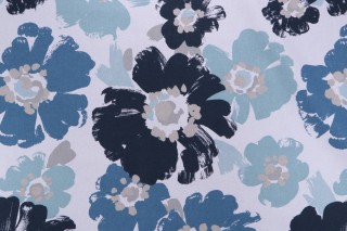 Covington Dorinda Printed Cotton Drapery Fabric in 593-Ink