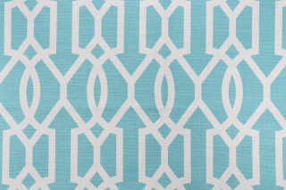 Thibaut Downing Gate F916046 Printed Linen Blend Drapery Fabric in Turquoise 