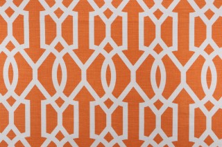 Thibaut Downing Gate F916049 Printed Linen Blend Drapery Fabric in Tangerine 