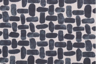Premier Prints Farley Printed Polyester Outdoor Fabric in Passport Navy
