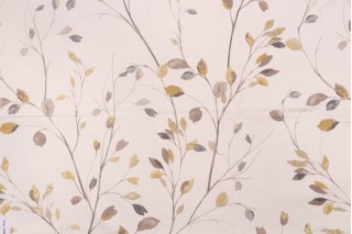Stof France Liseron Printed Cotton Drapery Fabric in Naturel