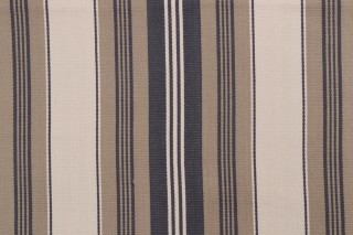 Thibaut Sheridan Stripe W80070 Woven Cotton Upholstery Fabric in Charcoal and Linen