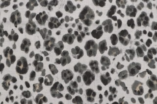 Thibaut Panthera F924377 Printed Linen Drapery Fabric in Black and White