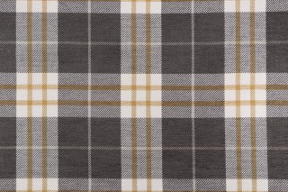 Thibaut Percival Plaid W80079 Woven Chenille Upholstery Fabric in Charcoal/Yellow