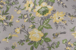 Thibaut Nemour F936128 Printed Linen Blend Drapery Fabric in Grey