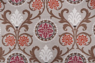Anna French Banyan W764104 Printed & Embroidered Linen Drapery Fabric in Fuchsia for Thibaut