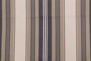 Thibaut Sheridan Stripe W80070 Woven Upholstery Fabric in Charcoal and Linen