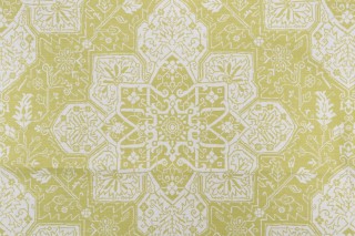 Thibaut Tarragon F964120 Printed Linen Blend Drapery Fabric in Citron 
