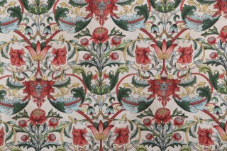 Hamilton Larkspur Printed Cotton Drapery Fabric in Antique 