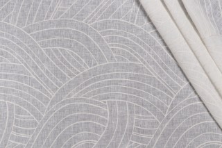 Lino Textiles Vanessa Embroidered Sheer Drapery Fabric in Ivory 