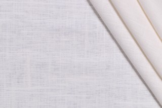 1 Yard Wexford Linen Woven Decorator Fabric in White