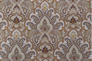 Hamilton Patterson Chenille Damask Upholstery Fabric in Topaz