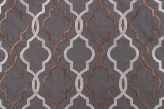 Valiant Fabrics Empire Embroidered Drapery Fabric in Gunmetal