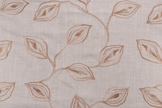 Valiant Fabrics Riley Embroidered Drapery Fabric in Linen