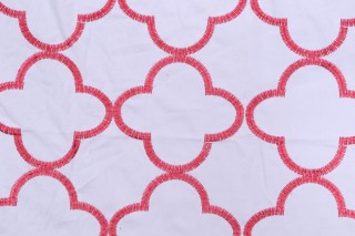 1 Yard Thibaut Mara W716006 Embroidered Drapery Fabric in Pink