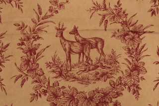 Thibaut Torrington F99756 Printed Cotton Drapery Fabric in Rust on Camel