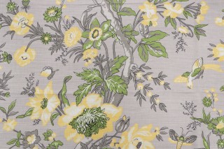 Thibaut Nemour F936128 Printed Linen Blend Drapery Fabric in Grey