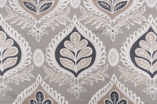 Thibaut Midland F924318 Printed Linen Blend Drapery Fabric in Navy