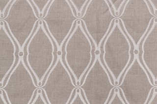 Anna French Frankfurt W74107 Embroidered Linen Drapery Fabric in Natural Linen for Thibaut