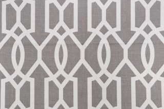 Thibaut Downing Gate F916050 Printed Linen Blend Drapery Fabric in Grey