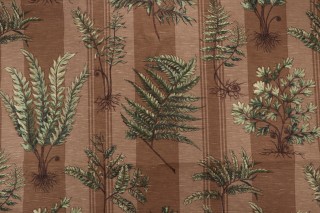 Thibaut Sylvan F99021 Printed Linen Blend Drapery Fabric in Green and Brown
