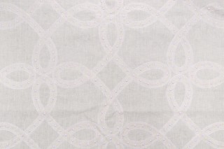 Anna French Salina Ribbon AW1376 Embroidered Drapery Fabric in White for Thibaut