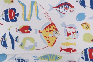 Thibaut Cozumel F916040 Printed Cotton Drapery Fabric in Red, White and Blue