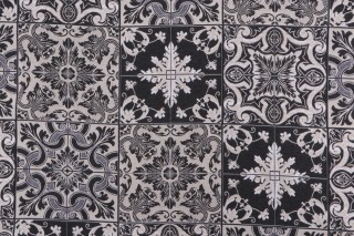 Heirloom Fabrics Azulejos Woven Upholstery Fabric in 002-Black for Covington