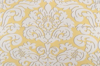 Thibaut Trelawny Damask F914216 Printed Linen Blend Drapery Fabric in Yellow 