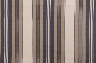 Thibaut Sheridan Stripe W80070 Woven Cotton Upholstery Fabric in Charcoal and Linen 