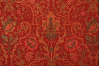 Thibaut Morton Damask F96327 Printed Cotton Blend Drapery Fabric in Red