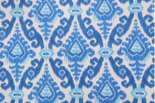 PK LIfestyles East Indies Printed Polyester Outdoor Fabric in Cobalt