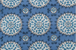 Dena Home Johara Printed Polyester Outdoor Fabric in Sapphire