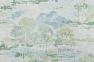 Waverly Imagery Printed Cotton Drapery Fabric in Aloe