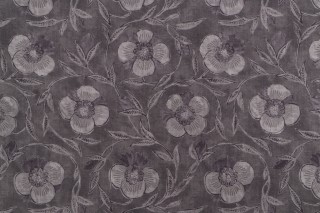 P Kaufmann Pondicherry Trail Printed Cotton Blend Drapery Fabric in Charcoal