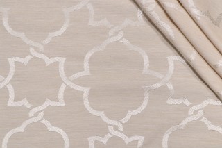 Covington Carlton Embroidered Decorator Fabric in 117-Shell