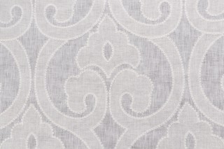 Thibaut Clovis W714263 Embroidered Semi-Sheer Drapery Fabric in Off-White