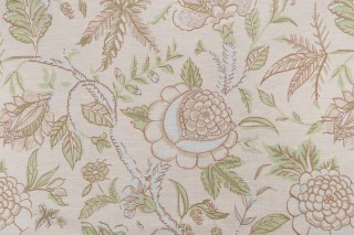 Thibaut Fanfare F96750 Printed Linen Blend Drapery Fabric in Cream