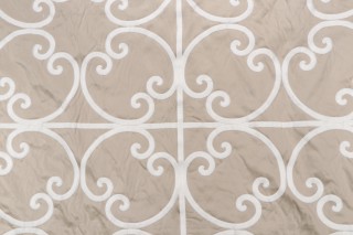 Thibaut Cernobbia W714202 Embroidered Drapery Fabric in Beige