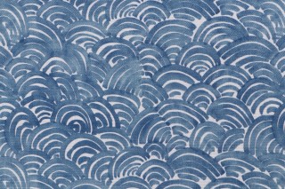 Golding Mizu Printed Polyester Drapery Fabric in Tide