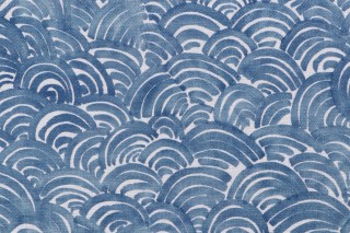 Golding Mizu Printed Polyester Drapery Fabric in Tide