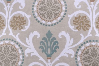 Anna French Banyan W764100 Printed & Embroidered Drapery Fabric in Aqua for Thibaut