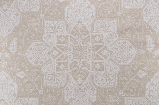 Thibaut Tarragon F964123 Printed Linen Blend Drapery Fabric in Beige