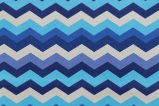 Waverly Panama Wave Printed Polyester Outdoor Fabric in Azure