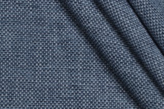 Inside/Out Performance Sachin Woven Chenille Upholstery Fabric in Indigo for Materialworks