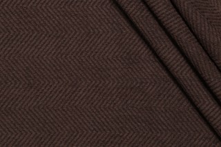 Herringbone Woven Chenille Upholstery Fabric in Espresso