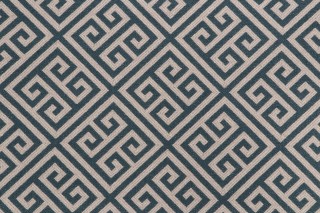 Thibaut Mykonos W735315 Woven Upholstery Fabric in Teal and Almond