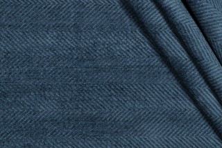 Thibaut Hillside Herringbone W72934 Woven Chenille Upholstery Fabric in Cadet